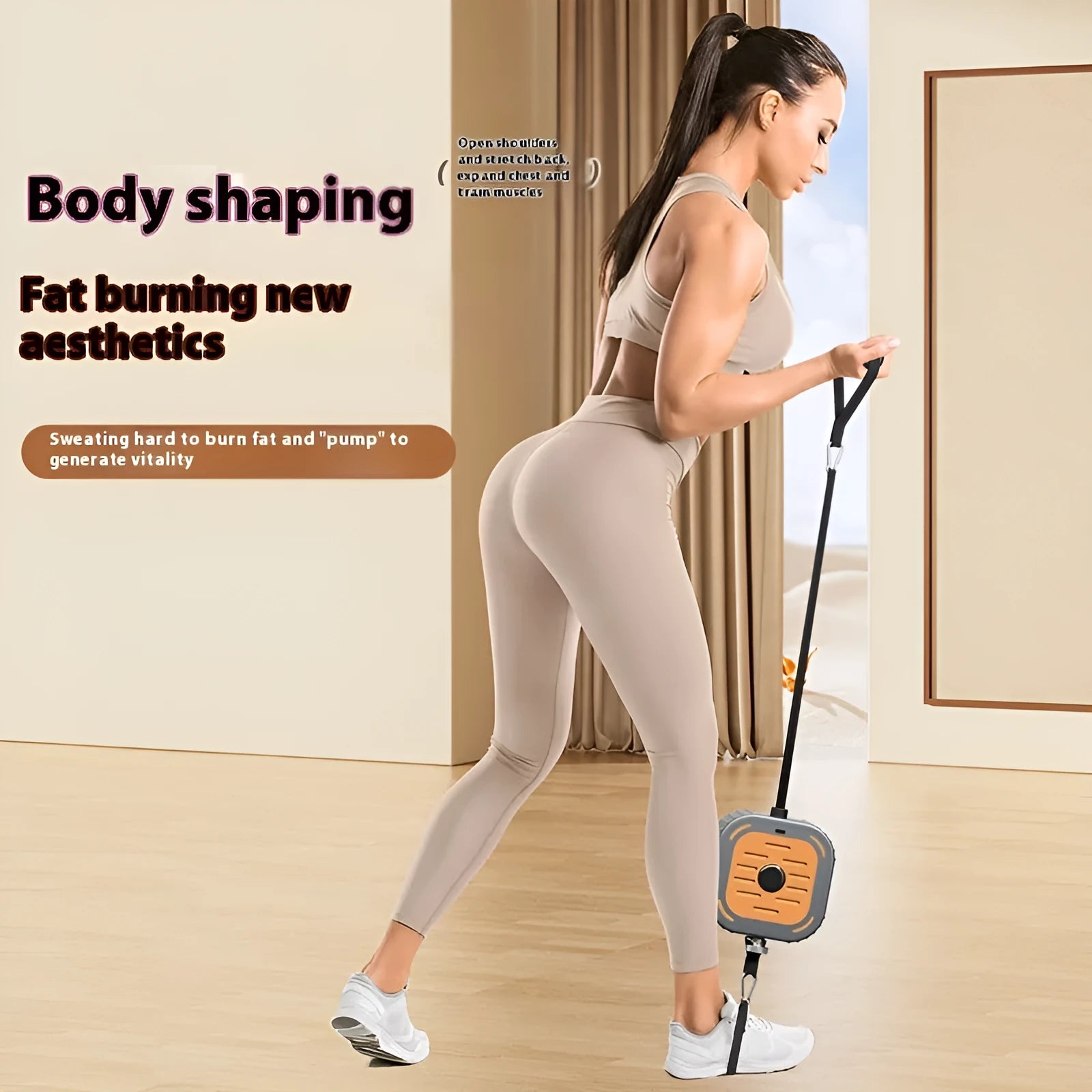 Adjustable power pump chest expander strength training equipment in orange or blue