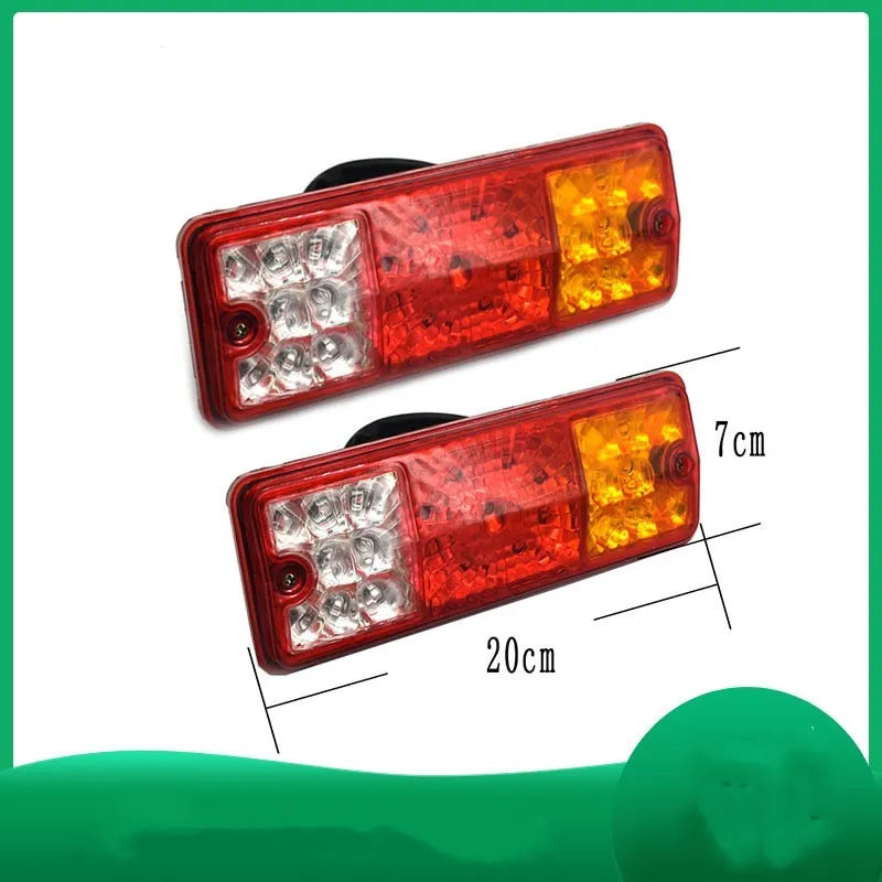 Black integrated shell electric tricycle taillight with dimensions 200mm by 70mm