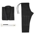 Thin Brazilian Jiu-jitsu gi training uniform in cotton blend fabric showing top and trousers