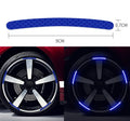 Pack of 20 multi-colour PVC reflective adhesive strips for car wheel hubs.