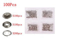 Square stainless steel five claw no sew button and application pliers for clothing
