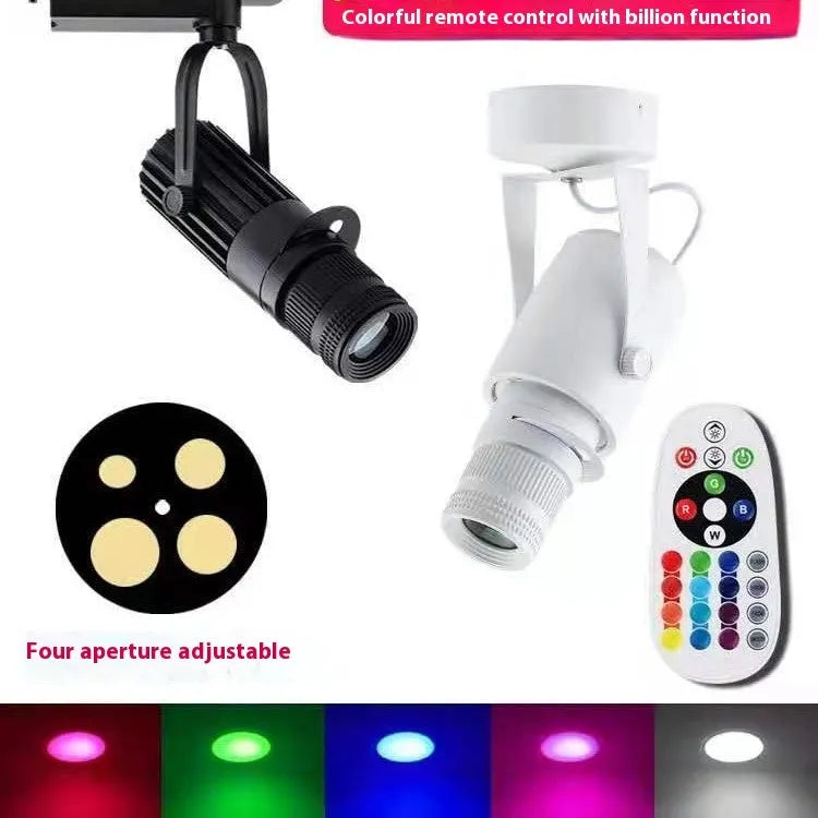 Black surface-mounted LED spotlight with aluminium housing for restaurant lighting