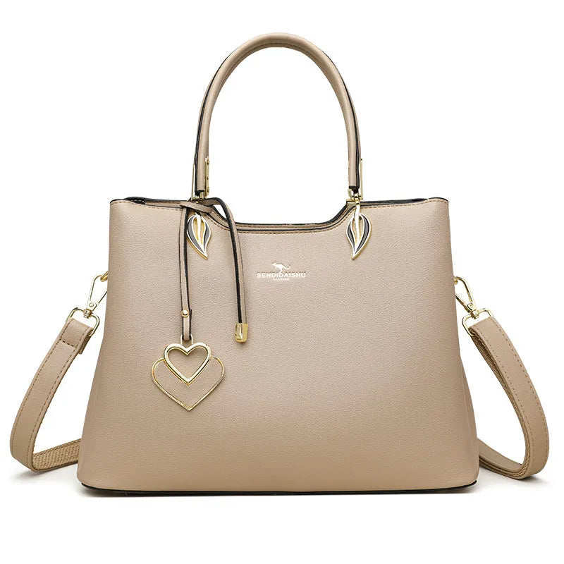 Women's messenger bag with multi-layer shoulder strap in seven colour options