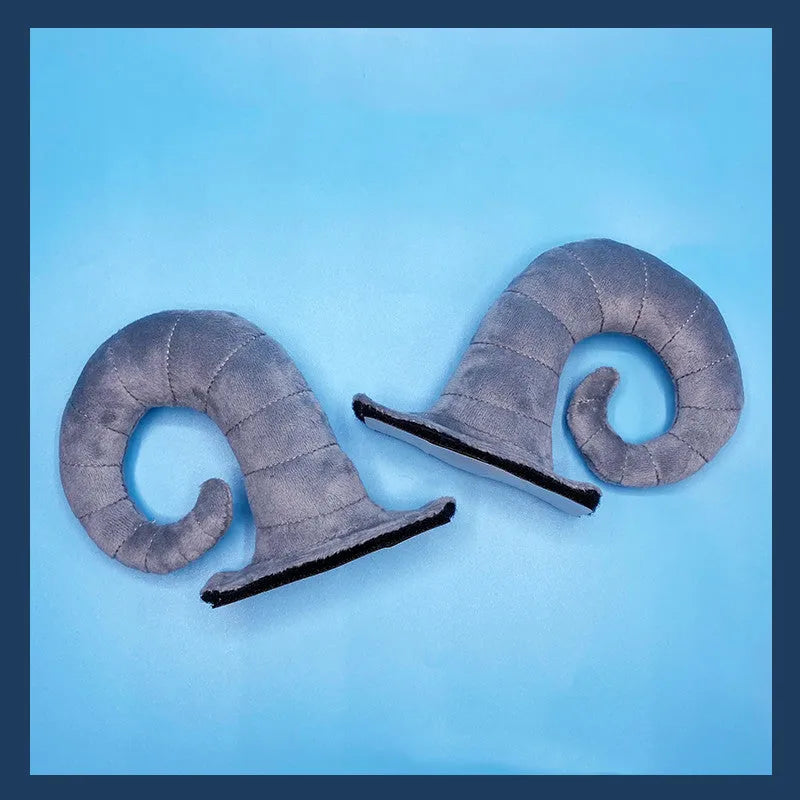 Pair of composite fibre demon horn ornaments for motorcycle full helmet customisation