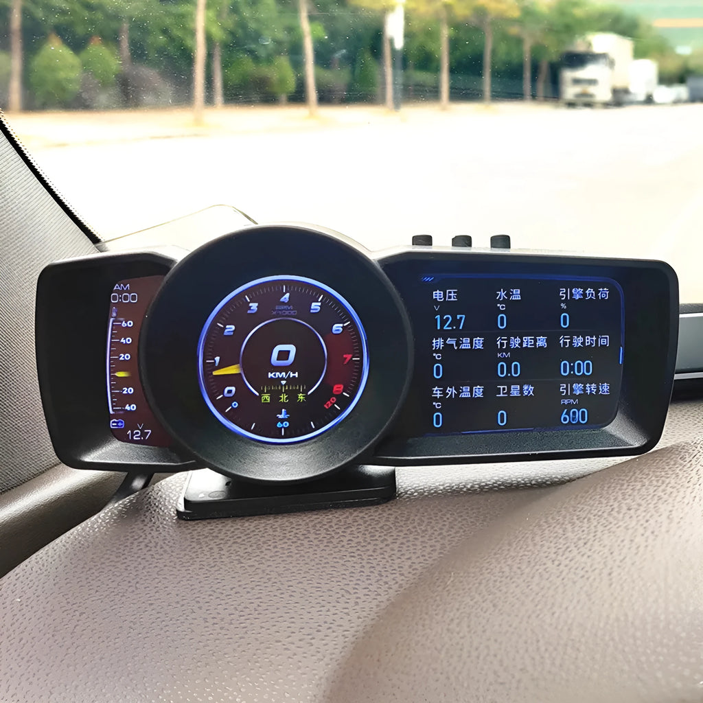 A600 Monitor Driving Computer OBDII dashboard display with 7-inch screen showing vehicle diagnostic data