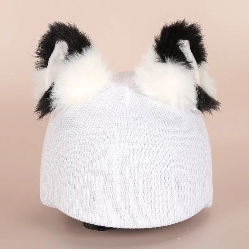 Cartoon plush fabric helmet cover set in size M decorative accessory