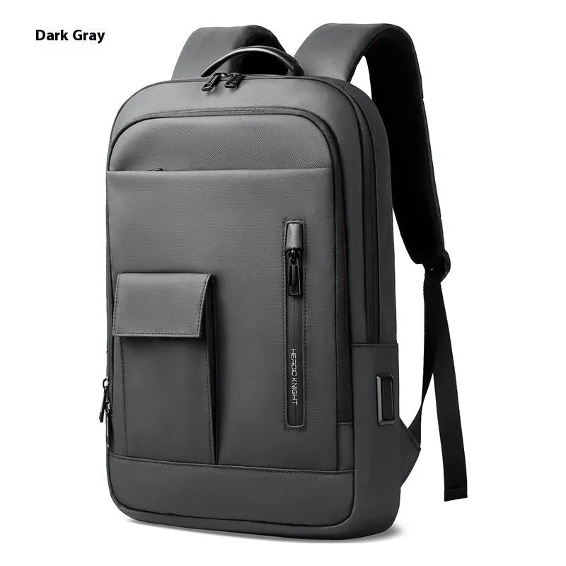 Lightweight Oxford cloth men's backpack with sewing line details in four colour options