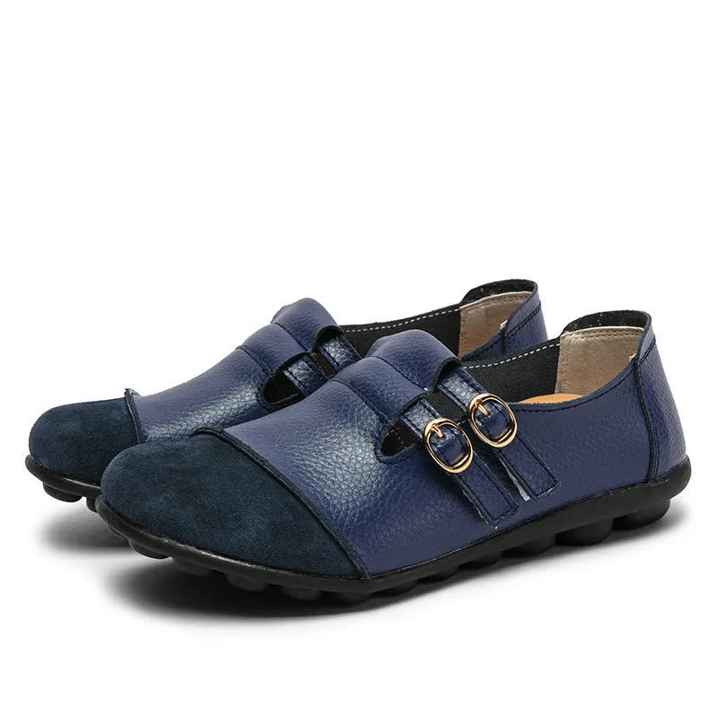 Men's low-top casual flat shoes with Velcro strap and round toe in multiple colours