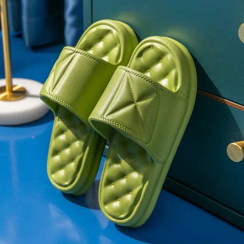 EVA bathroom slippers with thick non-slip soles in five colour options