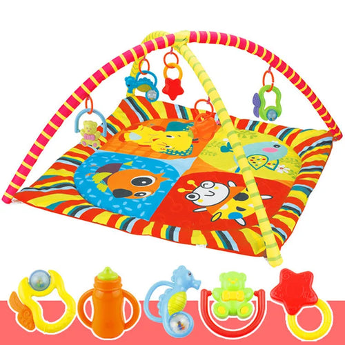 Velvet baby gymnastic blanket crawling carpet with animal design for toddlers aged 7-14