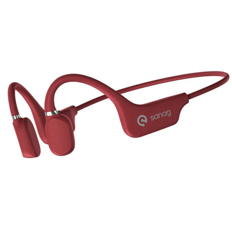 Bone conduction wireless headphones with neckband design in multiple colour options for sports use