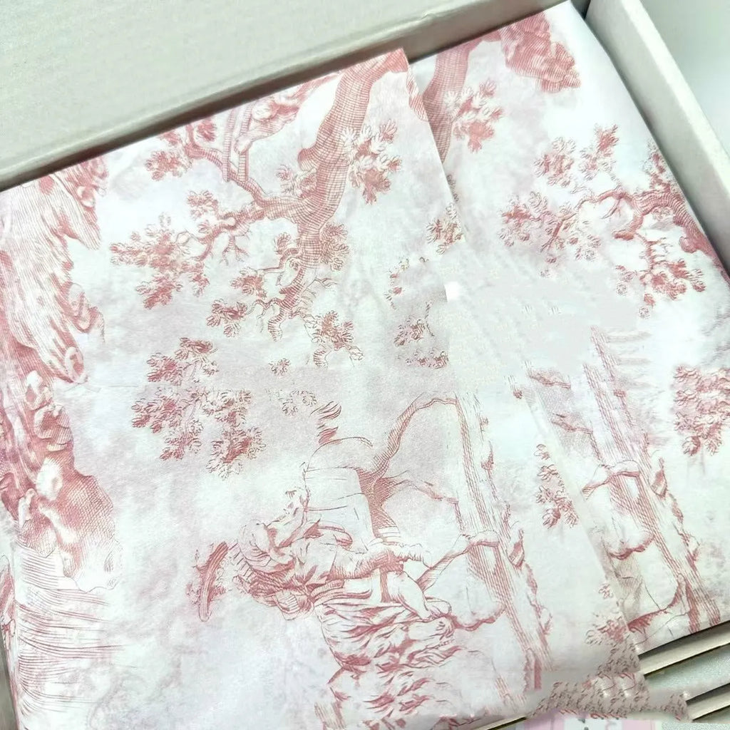 French mg tissue paper with fairy French romance retro design in pink purple and green purple colours