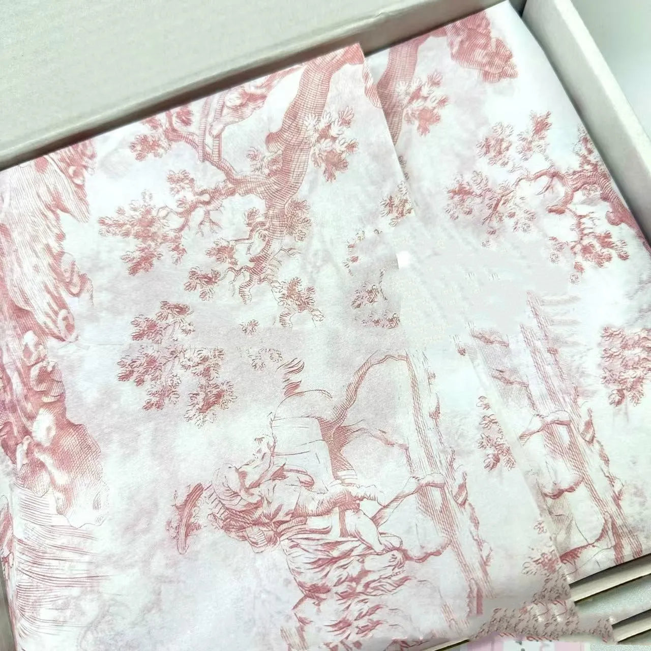 French mg tissue paper with fairy French romance retro design in pink purple and green purple colours