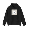 Black loose-fit hoodie sweater with drop-shoulder sleeves and a front pocket.