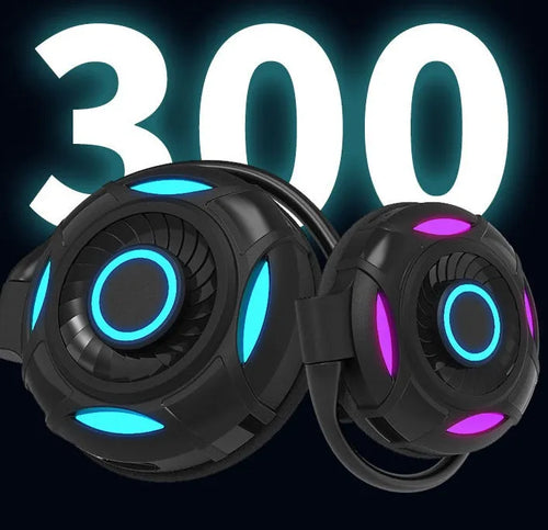 Black wireless Bluetooth gaming earphones with hanging ear design and USB charging cable