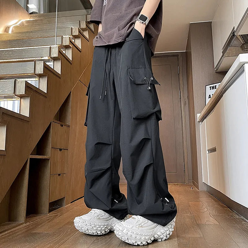 Women's waterproof plus size straight-leg trousers in thin polyester fabric
