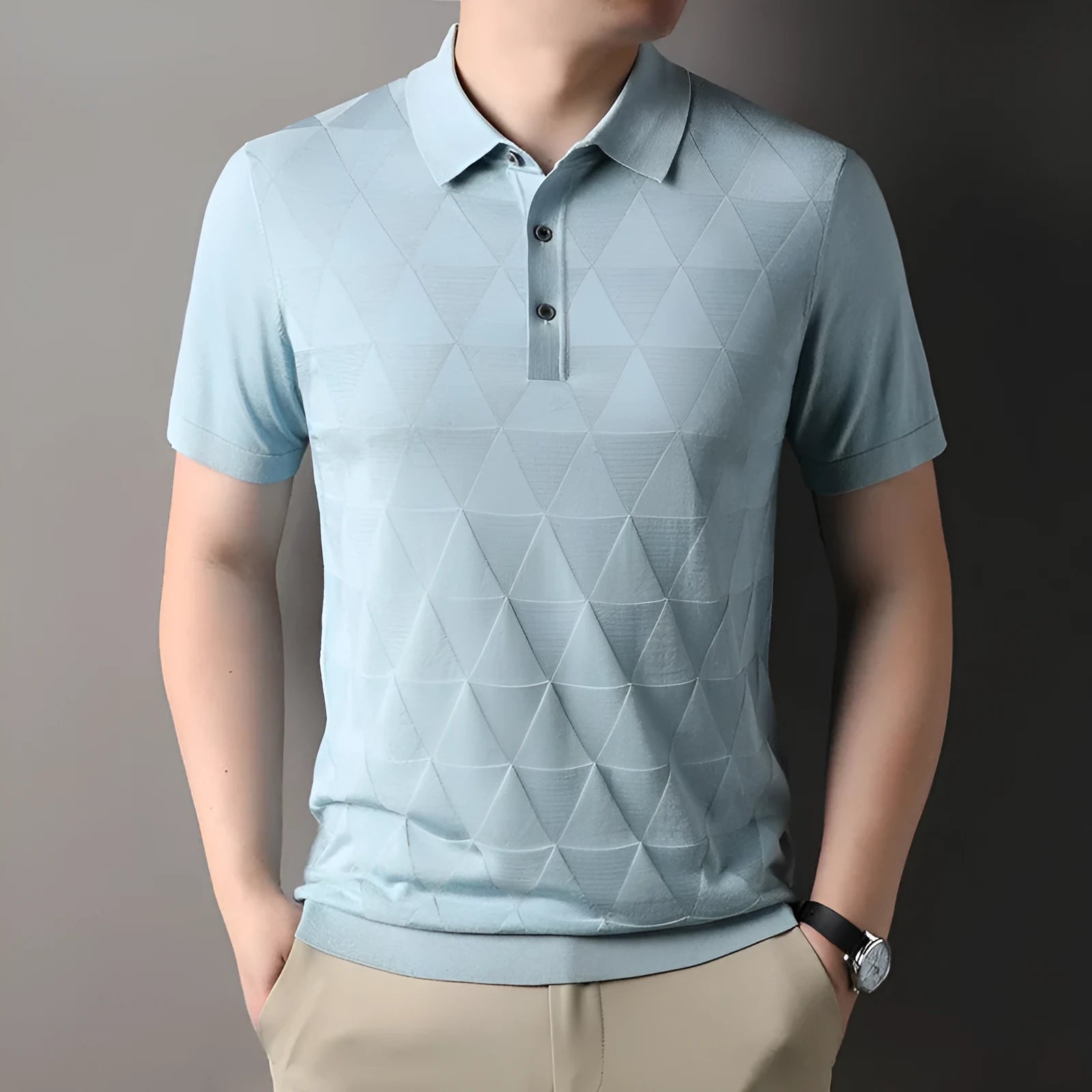 Men's thin ice silk t-shirt in lyocell fabric with short sleeves and regular fit