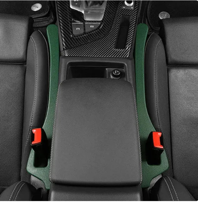 Flexible polyurethane car seat gap filler strip in multiple colours including black and beige.