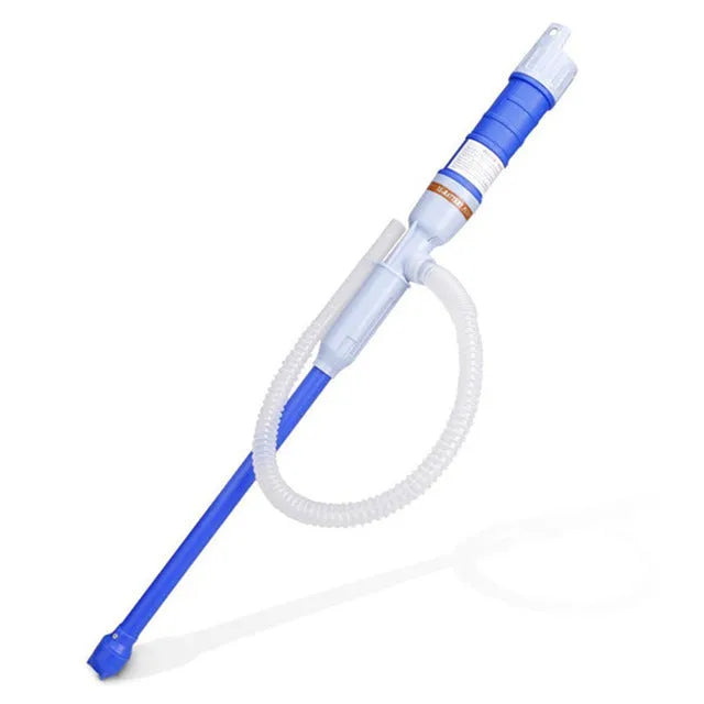 Blue manual siphon pump for fuel transfer with PP plastic construction