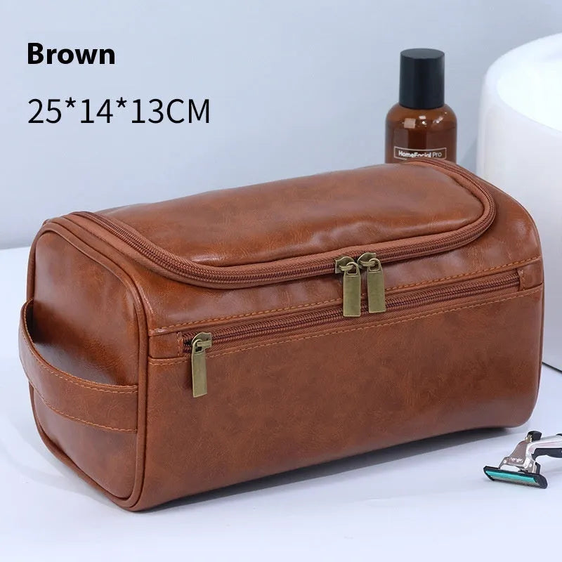 Waterproof cosmetic storage bag in European American retro style with large capacity interior
