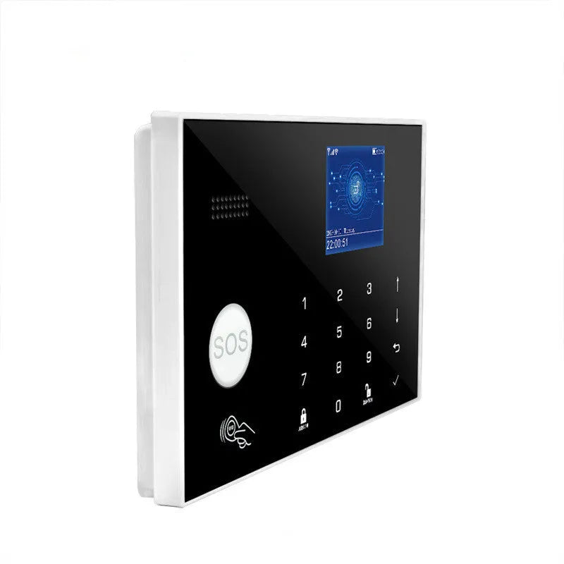 Intelligent WiFi GSM touch button household burglar alarm host with SIM card slot