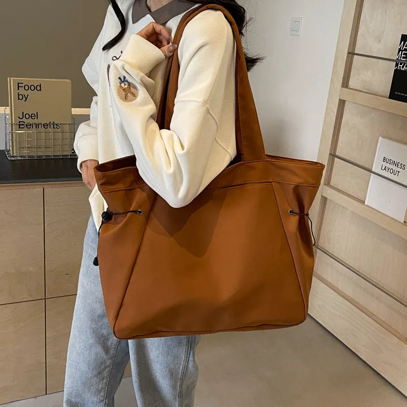 Foldable Oxford cloth commuter shoulder tote bag in street trend styling