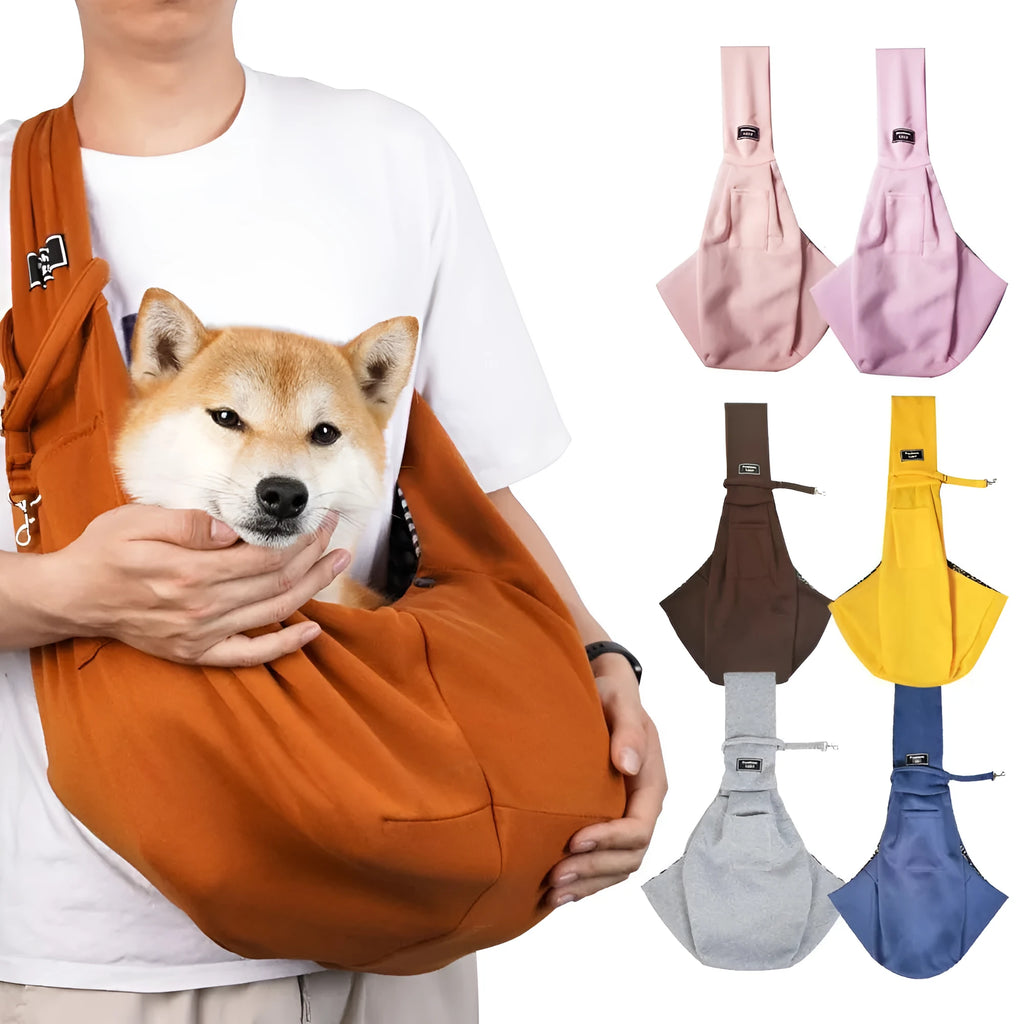 Large folding cat messenger backpack in multiple colours, shown with sturdy shoulder strap.