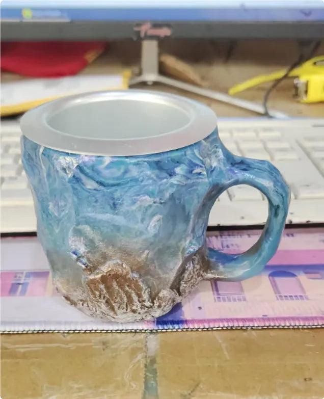 400ml mineral crystal resin coffee mug with handle in various colour options