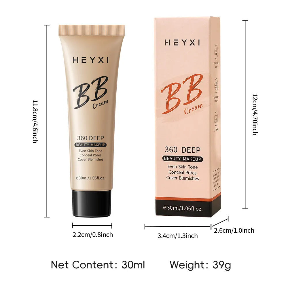 Waterproof BB cream in four shade options for natural skin tone matching