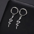 Stainless steel snake vintage earrings with gold electroplating and clip-on fastening
