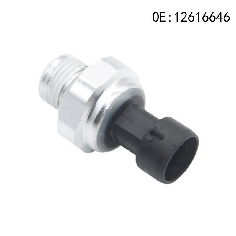 Silver metal GM genuine fuel pressure sensor with part numbers 12616646 12677836 D1846A