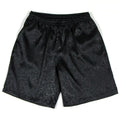 Men's black elastic drawstring Tai Chi shorts made from lightweight polyester fabric.