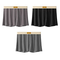 Men's ice silk boxer shorts in solid colours showing loose fit and mid waist design