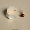 Small round spoon stewed pork motif ring and bracelet set in electroplated alloy