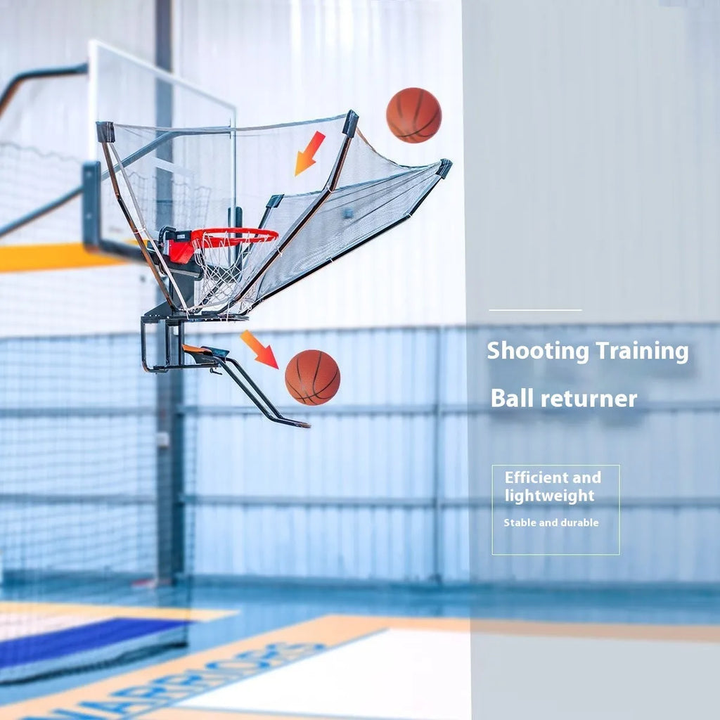 Second generation automatic basketball shooting return trainer with cowhide leather and iron frame.