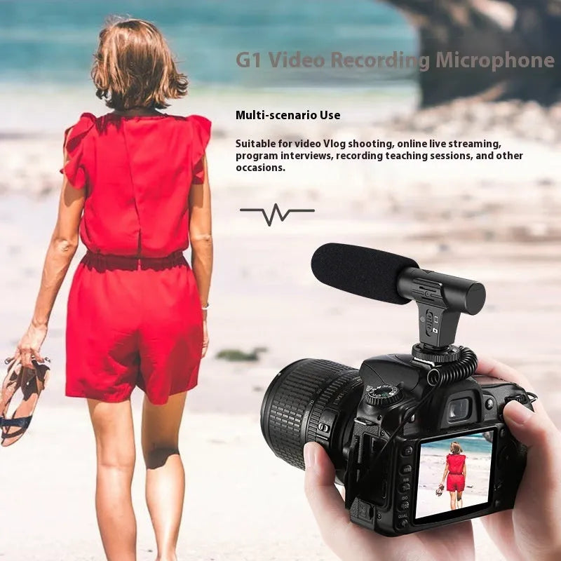 Black mobile phone video recording microphone for stage, broadcast, and interview applications