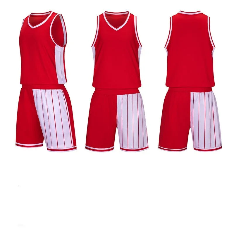 Men's basketball training uniform set in quick-drying fabric showing top and shorts in selected colour