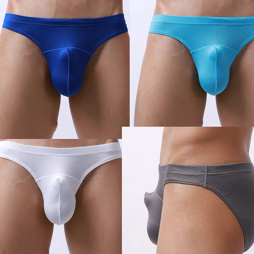 Men's transparent loose fit nylon underwear in colours white blue black grey sky blue