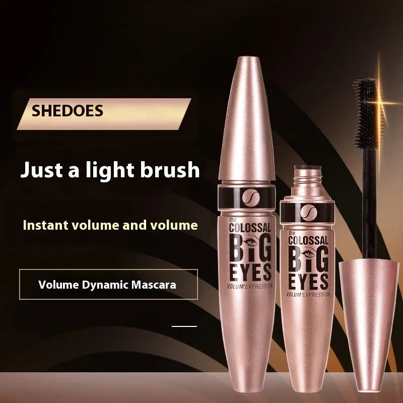 Black sweatproof and waterproof thick curling mascara 12ml tube on white background