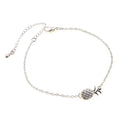 Women's alloy bracelet with pineapple charm in gold or silver tone
