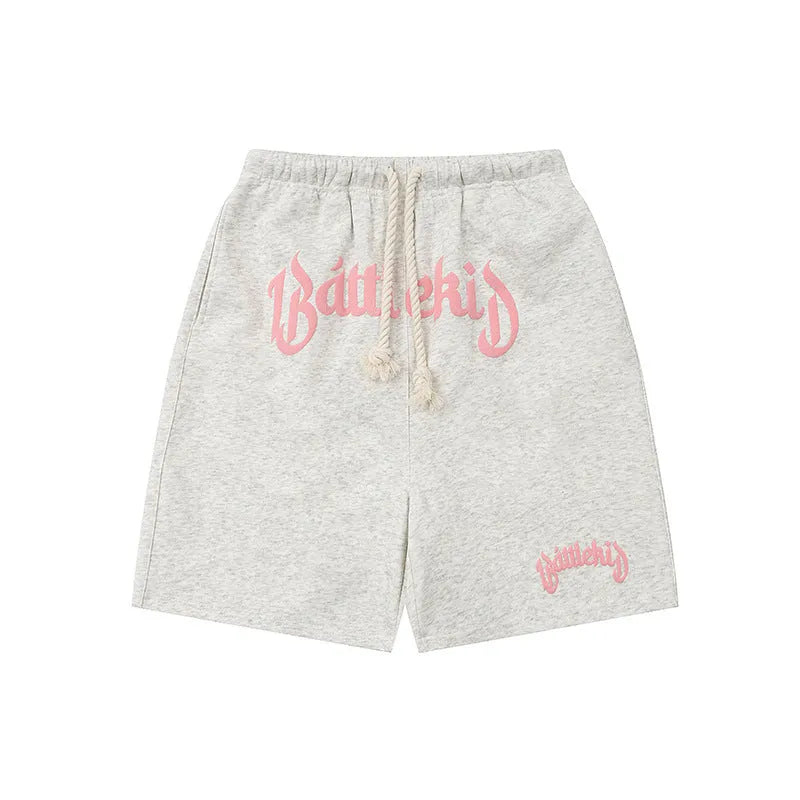 Cotton blended retro cropped sweatpants in street style loose fit on hanger