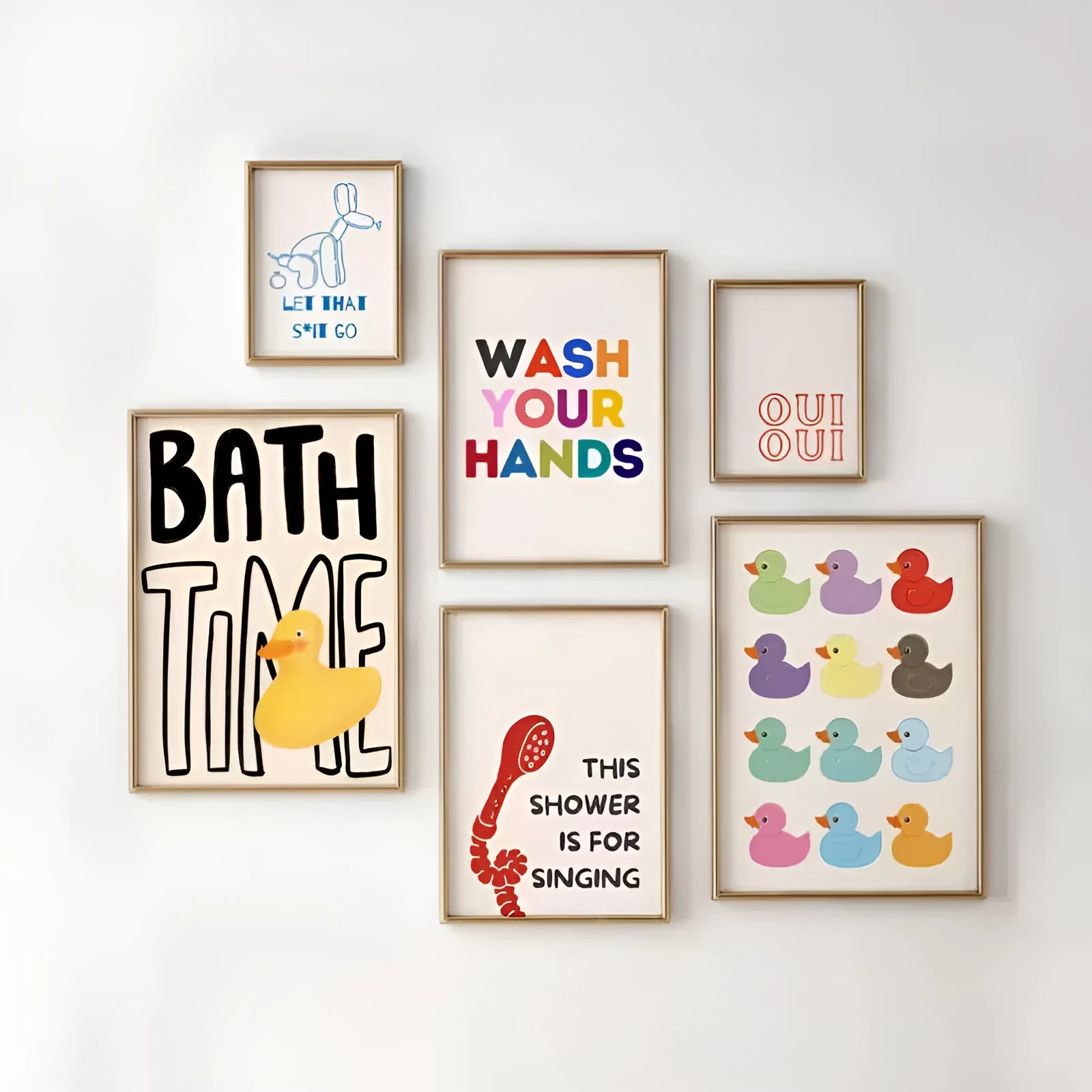 Modern frameless canvas decorative painting on a wall in one of six available style designs.
