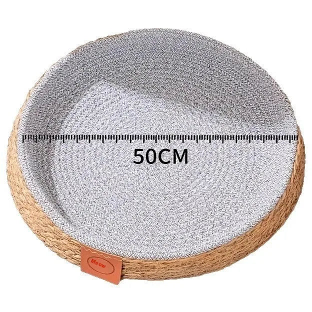 Rattan woven cat bed showing breathable design suitable for S M L XL size cats