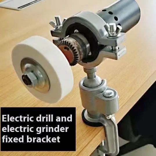 360 rotating clamp-on bench vise with tungsten steel construction mounted on workbench edge