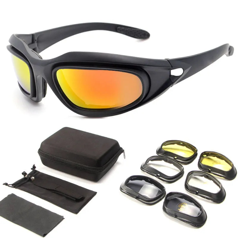 Tactical polarised sunglasses with polycarbonate frame for outdoor cycling