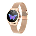 Women's sports smartwatch with heart rate monitoring on wrist showing black colour option