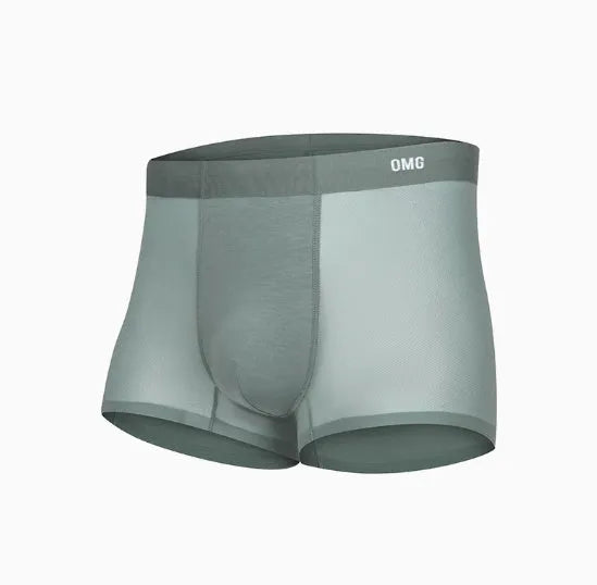 Men's antibacterial seamless sports underwear in four colours: black, blue, green, and silver.
