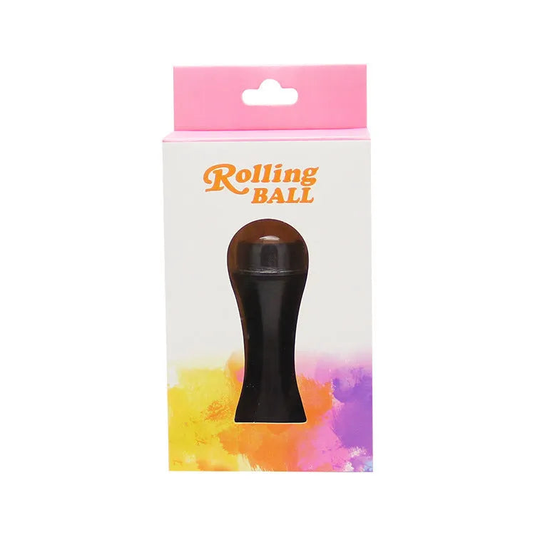 Volcanic stone facial roller for oily skin control in black, green, pink, or white colours.
