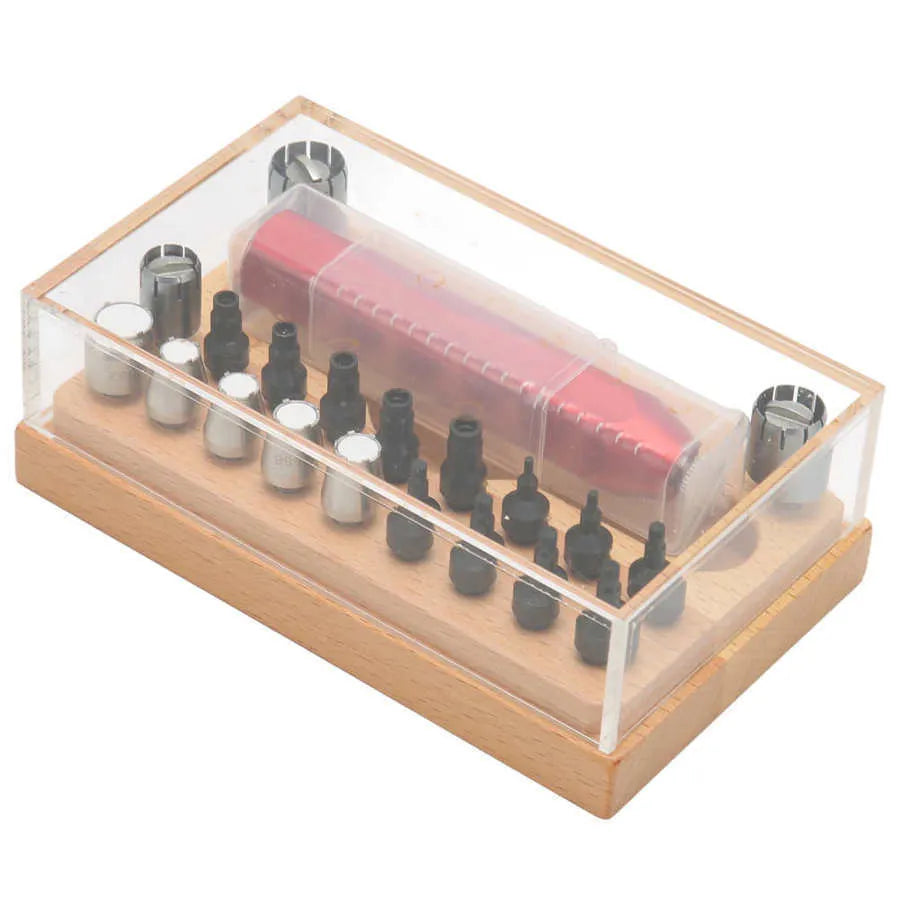 20-piece steel watch repair tool set with extractor tube openers for professional watch maintenance