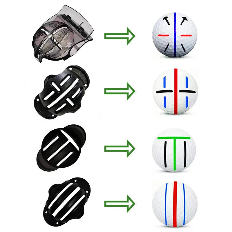 Golf putting alignment training tool with scriber and drawing pen attachments for practice